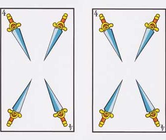 Significado Cuatro de Espadas | Carta 4 Tarot Baraja Española, Marsella o Rider