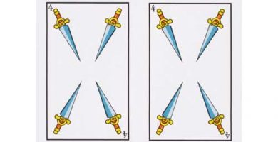 Significado cuatro de espadas Tarot Baraja Española