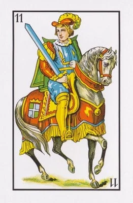 11 caballo de espadas tarot baraja española