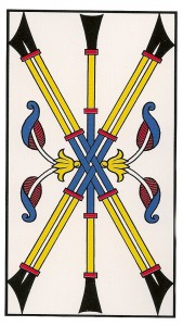 5 cinco de bastos tarot marsella