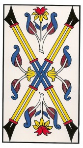 Cuatro de bastos tarot marsella