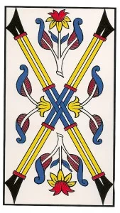 Cuatro de bastos tarot marsella