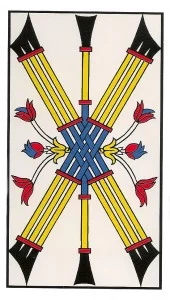 7 siete de bastos tarot marsella