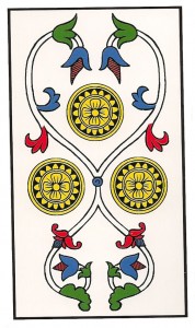3 tres de oros tarot marsella