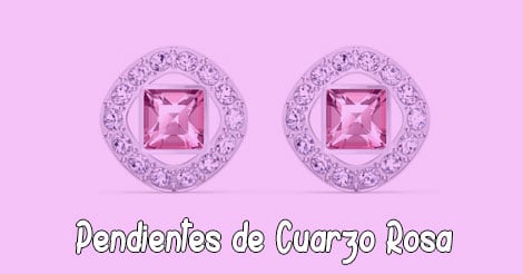 Pendientes de Cuarzo Rosa