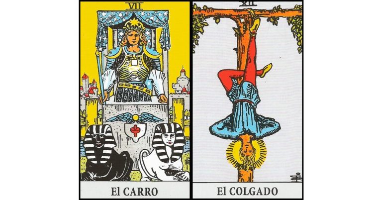 El Carro y El Colgado | Combinaciones con el Tarot Marsella y Rider