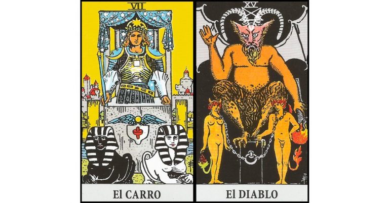 El Carro y El Diablo | Combinaciones con el Tarot Marsella y Rider