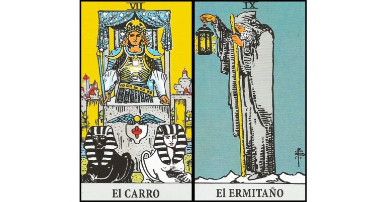El Carro y El Ermitaño | Combinaciones con el Tarot Marsella y Rider