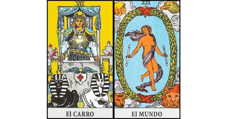 El Carro y El Mundo | Combinaciones con el Tarot Marsella y Rider