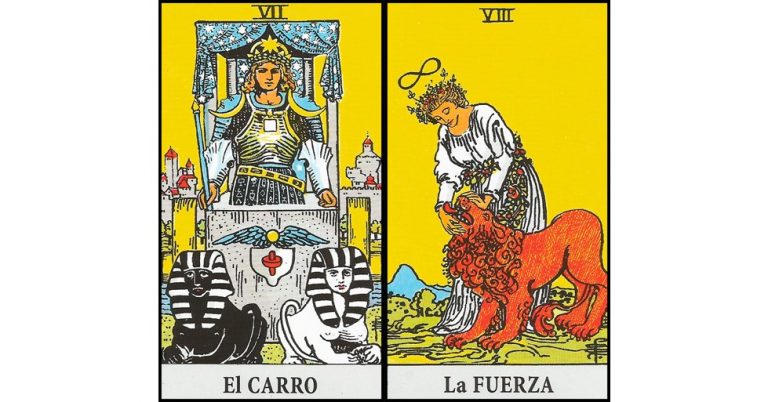 El Carro y La Fuerza | Combinaciones con el Tarot Marsella y Rider