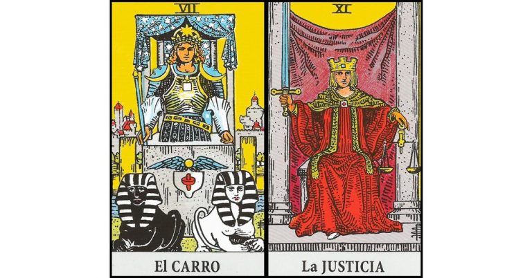 El Carro y La Justicia | Combinaciones con el Tarot Marsella y Rider
