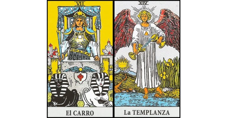 El Carro y La Templanza | Combinaciones con el Tarot Marsella y Rider
