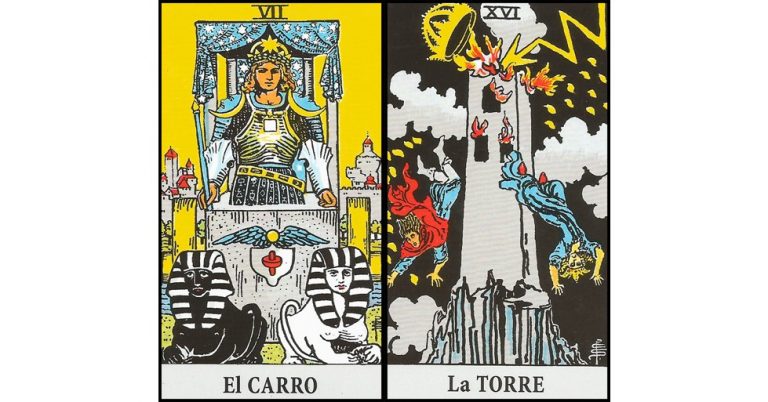 El Carro y La Torre | Combinaciones con el Tarot Marsella y Rider