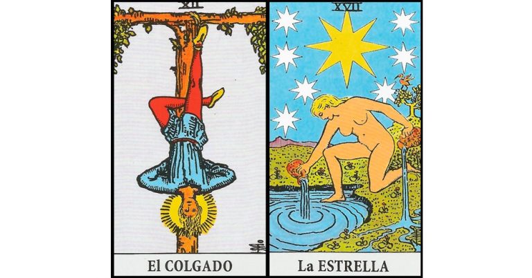 El Colgado y La Estrella | Combinaciones con el Tarot Marsella y Rider