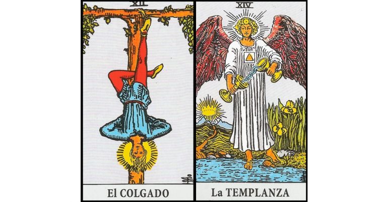 El Colgado y La Templanza | Combinaciones con el Tarot Marsella y Rider