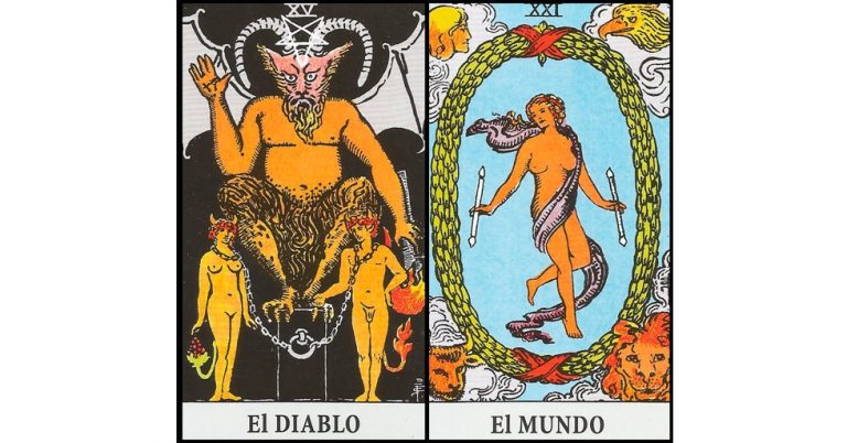 El Diablo y El Mundo | Combinaciones con el Tarot Marsella y Rider