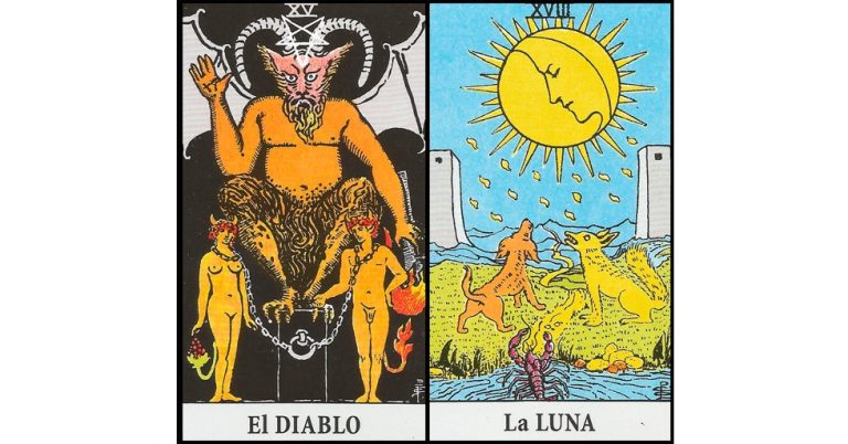 El Diablo y La Luna | Combinaciones con el Tarot Marsella y Rider