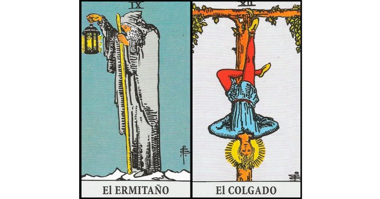 El Ermitaño y El Colgado | Combinaciones con el Tarot Marsella y Rider