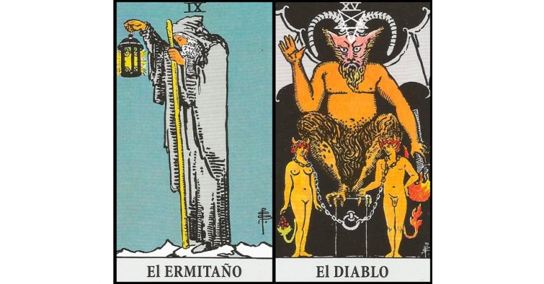 El Ermitaño y El Diablo | Combinaciones con el Tarot Marsella y Rider