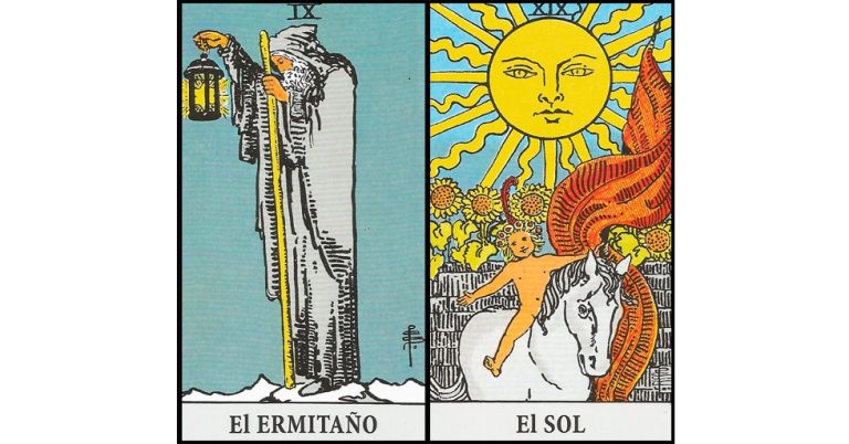 El Ermitaño y El Sol | Combinaciones con el Tarot Marsella y Rider