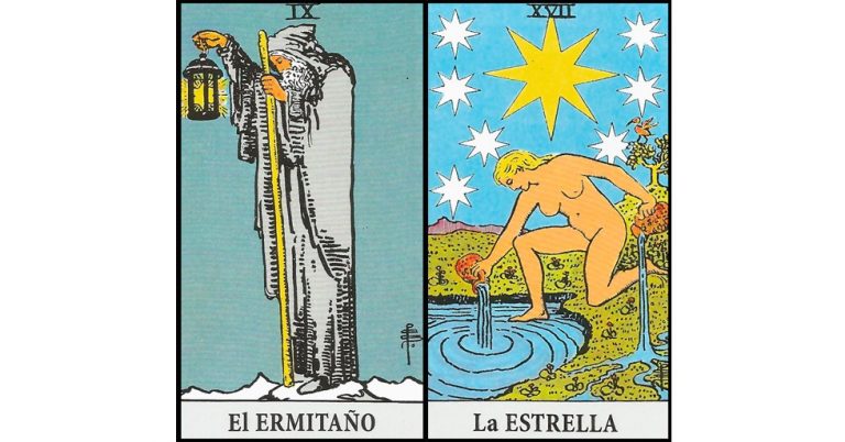El Ermitaño y La Estrella | Combinaciones con el Tarot Marsella y Rider
