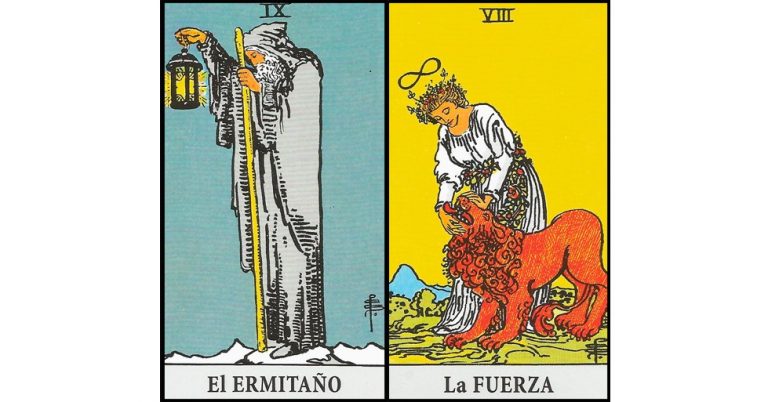 El Ermitaño y La Fuerza | Combinaciones con el Tarot Marsella y Rider