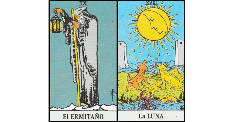 El Ermitaño y La Luna | Combinaciones con el Tarot Marsella y Rider