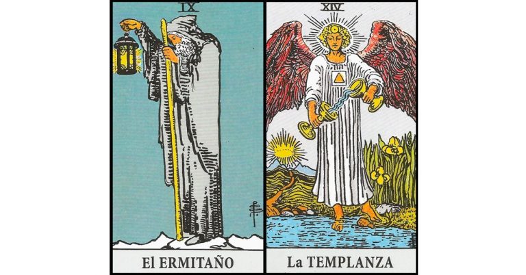 El Ermitaño y La Templanza | Combinaciones con el Tarot Marsella y Rider