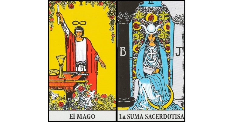El Mago y La Sacerdotisa | Combinaciones con el Tarot Marsella y Rider