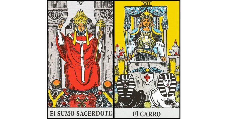 El Papa y El Carro | Combinaciones con el Tarot Marsella y Rider