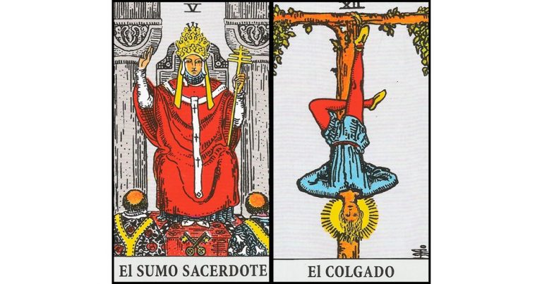 El Papa y El Colgado | Combinaciones con el Tarot Marsella y Rider