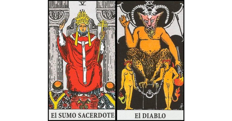 El Papa y El Diablo | Combinaciones con el Tarot Marsella y Rider