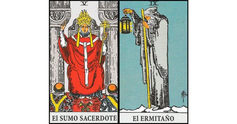 El Papa y El Ermitaño | Combinaciones con el Tarot Marsella y Rider