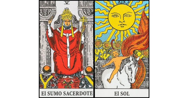 El Papa y El Sol | Combinaciones con el Tarot Marsella y Rider