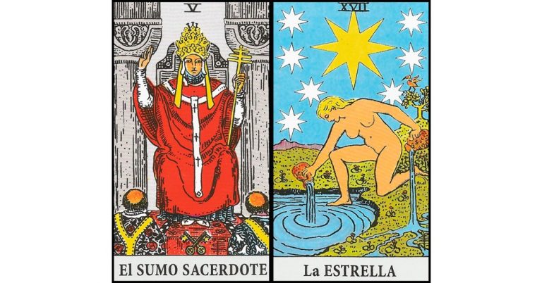 El Papa y La Estrella | Combinaciones con el Tarot Marsella y Rider