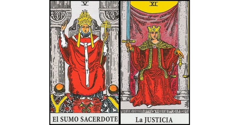El Papa y La Justicia | Combinaciones con el Tarot Marsella y Rider