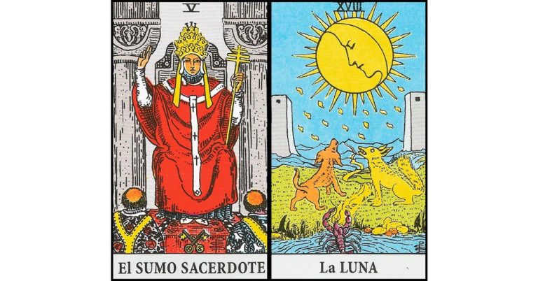 El Papa y La Luna | Combinaciones con el Tarot Marsella y Rider