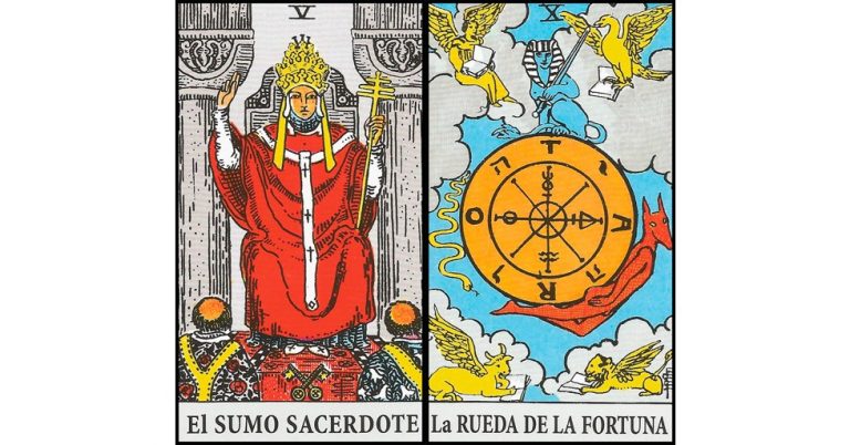 El Papa y La Rueda de la Fortuna | Combinaciones con el Tarot Marsella y Rider