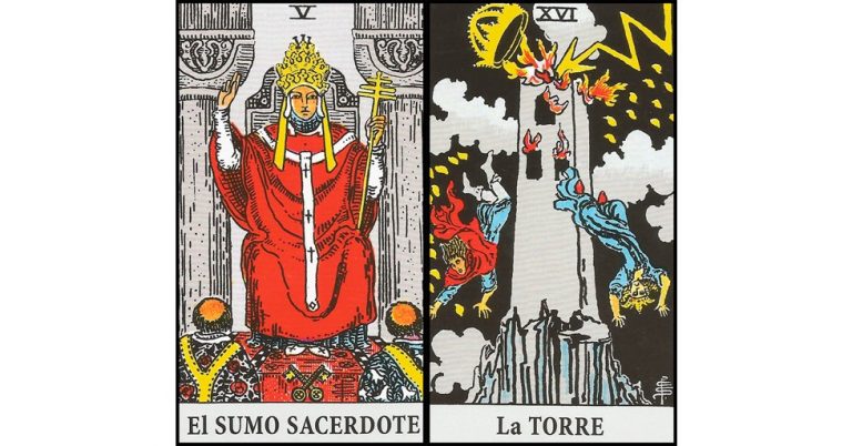 El Papa y La Torre | Combinaciones con el Tarot Marsella y Rider