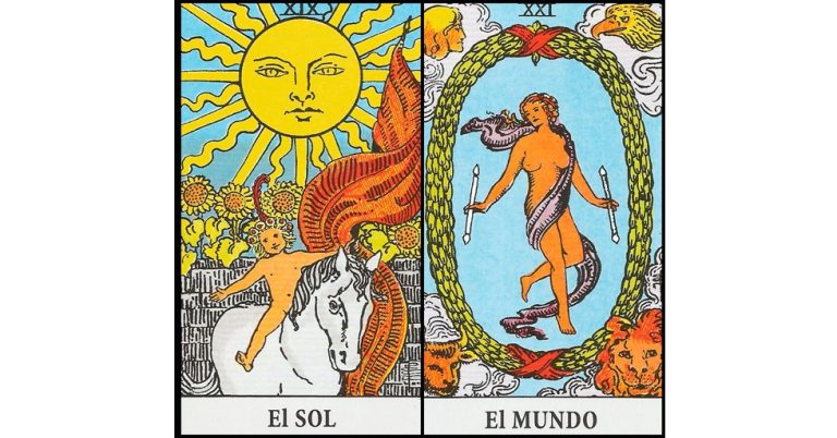 El Sol y El Mundo | Combinaciones con el Tarot Marsella y Rider