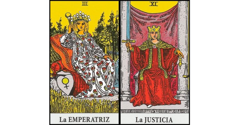 La Emperatriz y La Justicia | Combinaciones con el Tarot Marsella y Rider