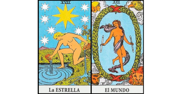 La Estrella y El Mundo | Combinaciones con el Tarot Marsella y Rider