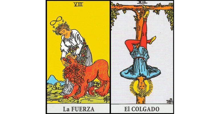 La Fuerza y El Colgado | Combinaciones con el Tarot Marsella y Rider