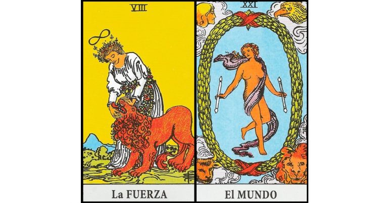 La Fuerza y El Mundo | Combinaciones con el Tarot Marsella y Rider
