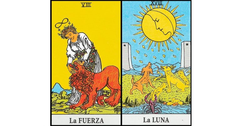 La Fuerza y La Luna | Combinaciones con el Tarot Marsella y Rider
