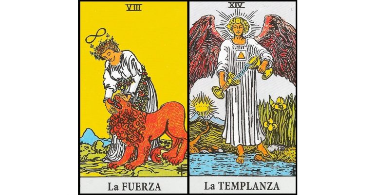 La Fuerza y La Templanza | Combinaciones con el Tarot Marsella y Rider
