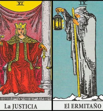 La Justicia y El Ermitaño | Combinaciones con el Tarot Marsella y Rider