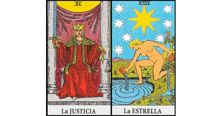 La Justicia y La Estrella | Combinaciones con el Tarot Marsella y Rider