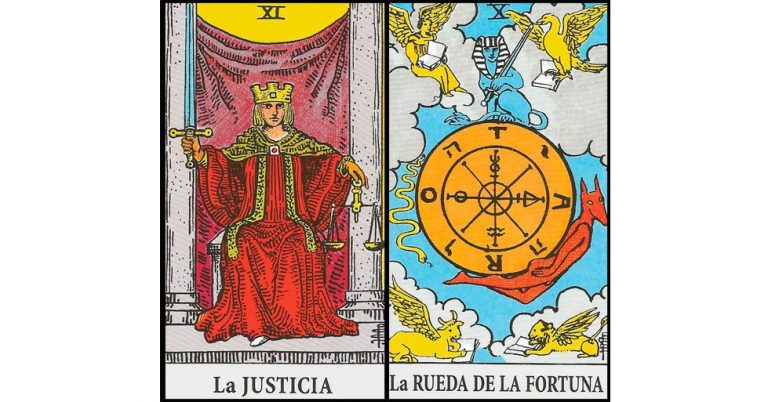 La Justicia y La Rueda de la Fortuna | Combinaciones con el Tarot Marsella y Rider