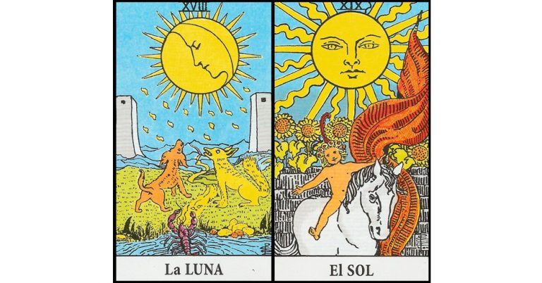 La Luna y El Sol | Combinaciones con el Tarot Marsella y Rider